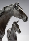 Horse Sculpture of Mare and Foal 