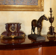 Thoroughbred horse sculpture in clients home